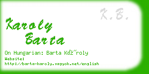 karoly barta business card